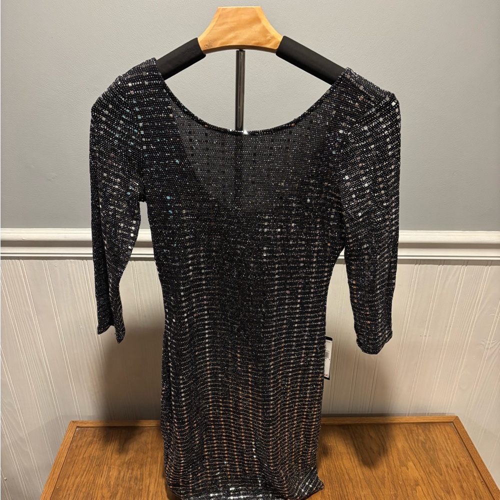 Black/Silver Sequin formal dress 
NWT 
Small